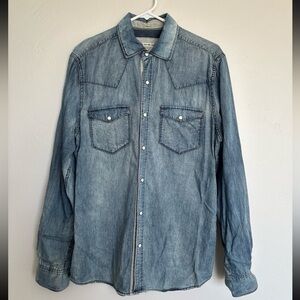 32 Bar Blues Snap Button Up Denim Shirt